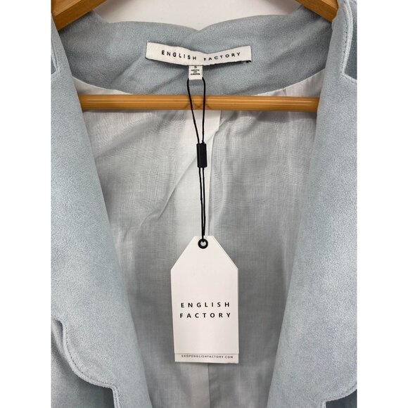 English Factory Light Blue Scalloped Blazer Jacket S - Picture 2 of 6